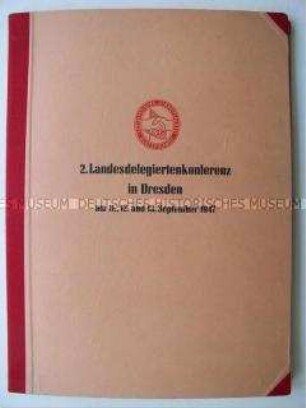 Delegiertenmappe der 2. Landesdelegiertenkonferenz der SED in Sachsen