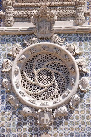 Fassadendetail am Palacio da Pena in Sintra bei Lissabon