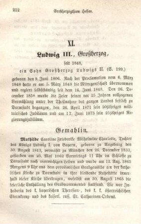 XI. Ludwig III., Großherzog, seit 1848