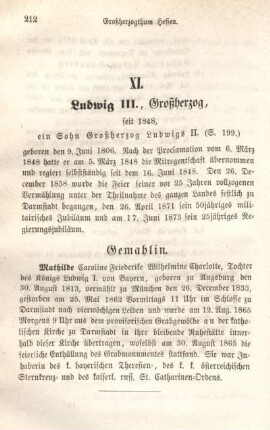 XI. Ludwig III., Großherzog, seit 1848