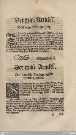 Der XXIIII. Artickel. Das man die Zechen / nicht verstürtzen sol.