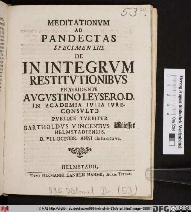 De In Integrvm Restitvtionibvs