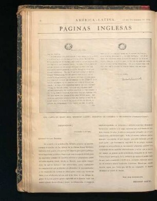 [Una carta de Right Hon. Herbert Samuel, ministro de correos y telégrafos (Postmaster-General.), con traducción]