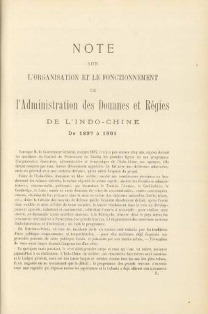 Note sur l'organisation et le fonctionnement ...