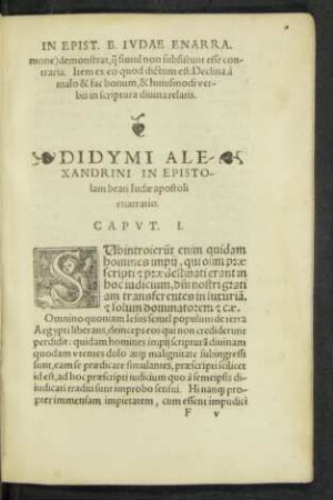Didymi Alexandrini In Epistolam beati Iudae Apostoli enarratio.