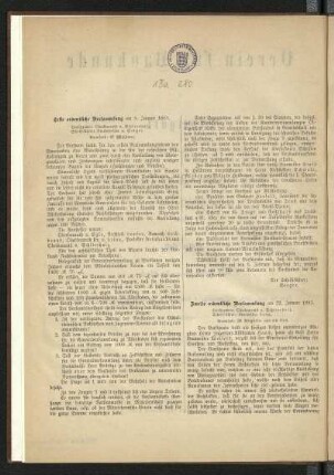 Zweite ordentliche Versammlung am 22. Januar 1881