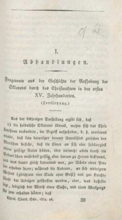565-613 Bruchstücke aus der Geschichte der Aufhebung der Sklaverei durch das Christenthum in den ersten XV Jahrhunderten : Schluß