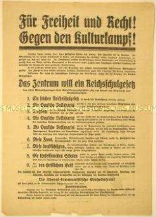 Programmatischer Wahlaufruf der Zentrumspartei anlässlich der Reichstagswahl 1930