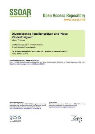 Divergierende Familiengrößen und 'Neue Kinderlosigkeit'