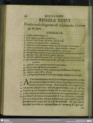 Regula XXXVI. Finalis causa diligentur est inspicienda
