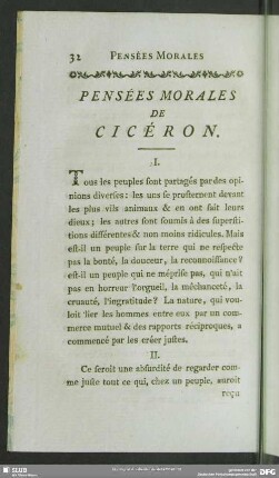 Pensees Morales De Ciceron