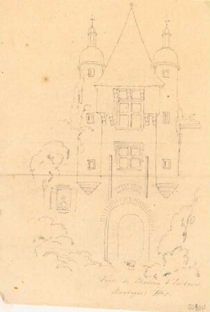 Chateau de Evideniel, Dordogne (?): Perspektivische Ansicht