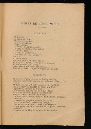 Obras de López Monís