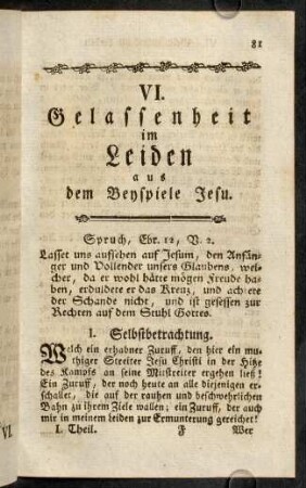 81-96, VI. Gelassenheit im Leiden aus dem Beyspiele Jesu.