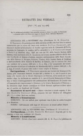 Estratti dai verbali.