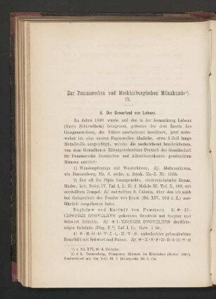 Zur Pommerschen und Mecklenburgischen Münzkunde IX