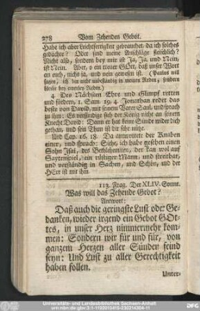 113. Frag. Was will das Zehende Gebot?