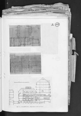 Zu 158. Abb. 715. Gewerkschaftshaus, Längenschnitt durch den Anbau.