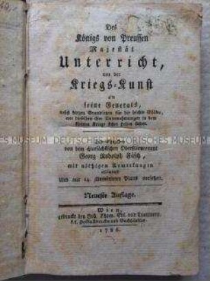 Lehrbuch der Kriegswissenschaft von Friedrich dem Großen