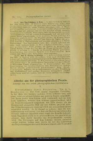 Allerlei aus der photographischen Praxis, Auszüge aus den neuen photographischen Jahrbüchern