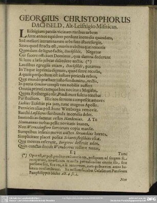 Georgius Christophorus Dachseld, Alt-Leisnigio Misnicus