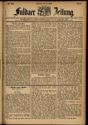 Ausgabe vom Freitag, den 08. Mai 1885.
