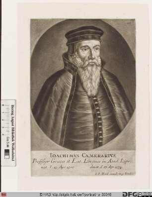 Bildnis Joachim I Camerarius (eig. Kammermeister)