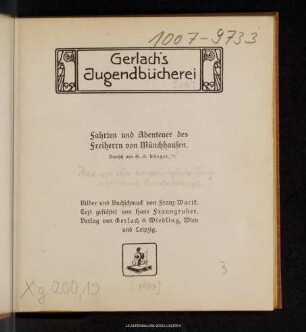 Fahrten und Abenteuer des Freiherrn von Münchhausen