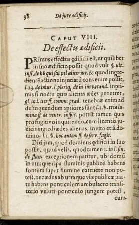Caput VIII. De effectu ædificii.