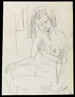 Frau bei der Toilette