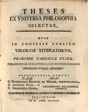 Theses ex universa philosophia selectae