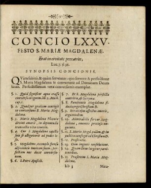 Concio LXXV. Festo S. Mariae Magdalenae.