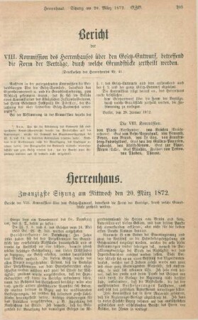 Bericht der VIII. Kommission des Herrrenhauses über den Gesetz-Entwurf
