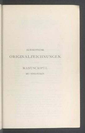 Altdeutsche Originalzeichnungen