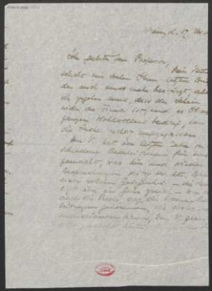 Brief an Emil von Sauer : 17.11.1914
