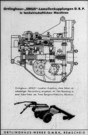 Ortlinghaus SINUS-Lamellenkupplungen D.R.P. in landwirtschaftlichen Maschinen
