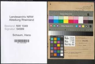Entnazifizierung Hans Schaum , geb. 13.05.1914 (Arzt)