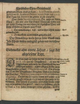 Gedencket ahn ewre Lehrer/ sagt der abgelesene Text.