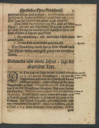 Gedencket ahn ewre Lehrer/ sagt der abgelesene Text.