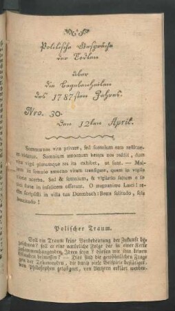 Nro. 30. den 12ten April