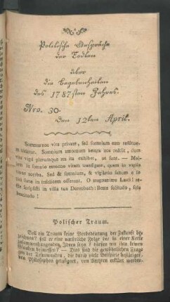 Nro. 30. den 12ten April