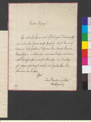 Brief von Goethe, Wolfgang Maximilian von an Goethe, Johann Wolfgang von