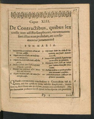 Caput XIII. De Contractibus, quibus lex civilis non adsistit simpliciter, verumtamen fieri illos non prohibet, an confirmentur iuramento?