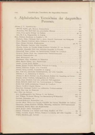 6. Alphabetisches Verzeichniss der dargestellten Personen.