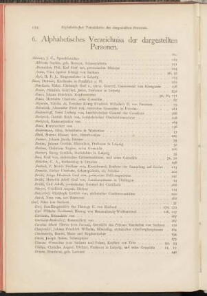 6. Alphabetisches Verzeichniss der dargestellten Personen.