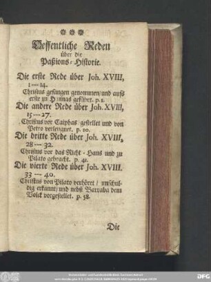 Oeffentliche Reden über die Paßions-Historie.