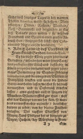 7. König Heinrich deß Vierdten in Franckreich Seyden-Introduction.