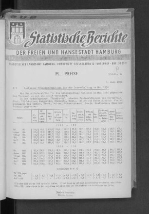 Hamburger Preisindexziffern für die Lebenshaltung im Mai 1956 : Lfd. Nr. 14
