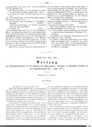 Beilagen zu Protokoll, 153. Sitzung