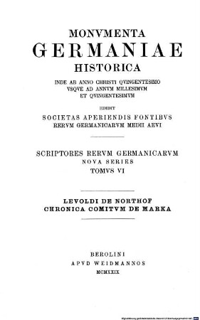 Die Chronik der Grafen von der Mark : = Chronica comitum de Marka